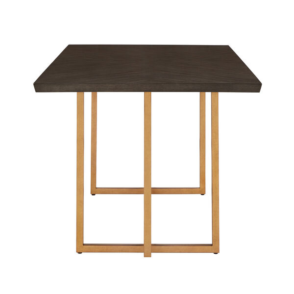 Montgomery Charcoal Brown and Gold Rectangular Dining Table, image 3
